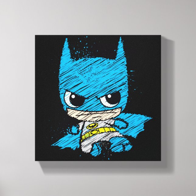 Mini Batman Sketch Canvas Print (Front)
