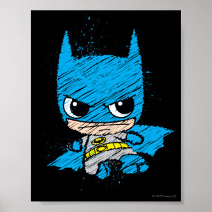 Mini Batman Sketch Poster