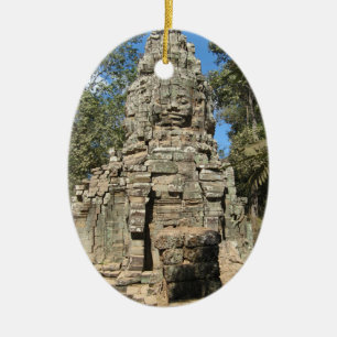 Mini Bayon ... Ta Prohm, Siem Reap, Cambodia Ceramic Ornament