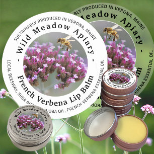 Mini Beeswax Lip Balm Lid Étiquette Français Verbe