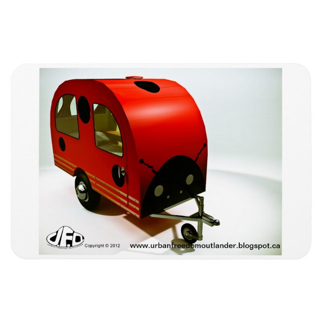 Mini Bike Camper Ladybug style Premium Magnet (Horizontal)
