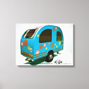 Mini Bike Camper Stretched Canvas Print