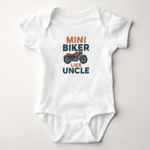 Mini Biker Like Uncle Cool Motorcycle  Baby Bodysuit