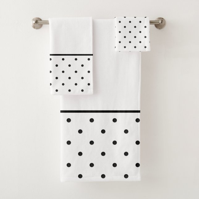 Mini Black Acrylic Polka Dots   Bath Towel Set (Insitu)