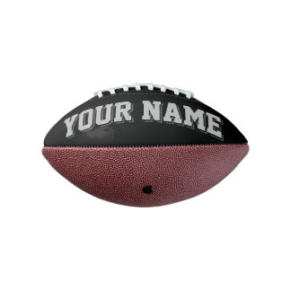 Mini BLACK SILVER AND DARK GRAY Personalized Football