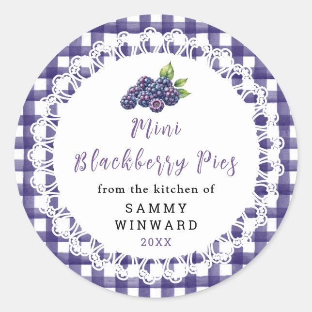 Mini Blackberry Pies Packaging Label (Front)