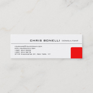 Mini Blanc maigre Rouge tendance Carte de visite chic