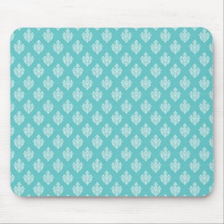 Mini blue damask vintage wallpaper pattern mouse pad