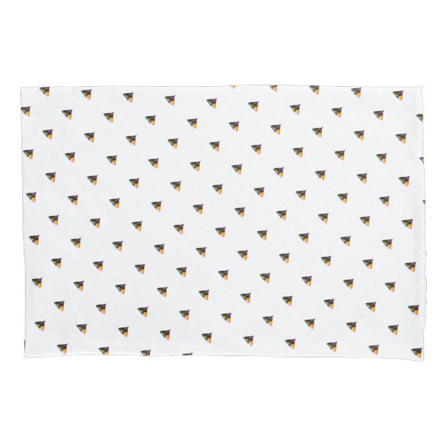 Mini Blue Dog Kisses White       Pillowcase (Front)