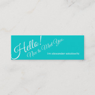 Mini Bonjour ! Carte de visite de profil de turquoise