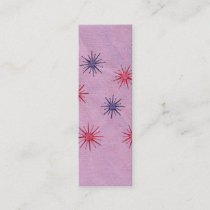 Mini Bookmark cards, Red & Purple Flower Pattern Mini Business Card