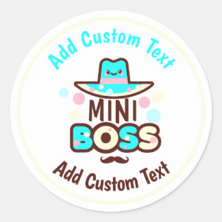 Mini-Boss Baby Boy Shower Custom Favour Classic Round Sticker