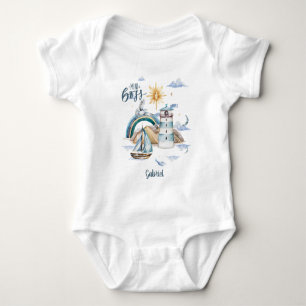 Mini Boss Ship In the Ocean Customizable Baby Bodysuit