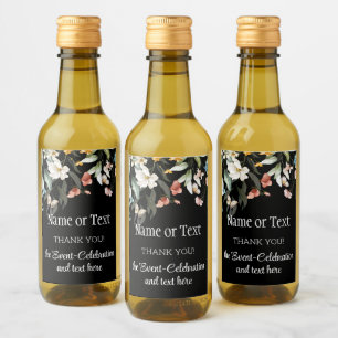 Mini Bottles, Celebration, Thank You Floral Drop Wine Label