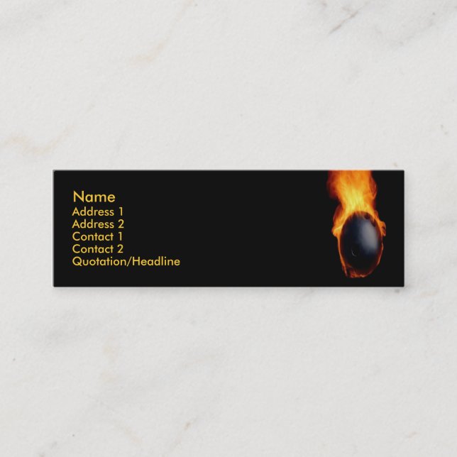 Mini Boule De Bowling Sur Carte de visite De Feu (Devant)