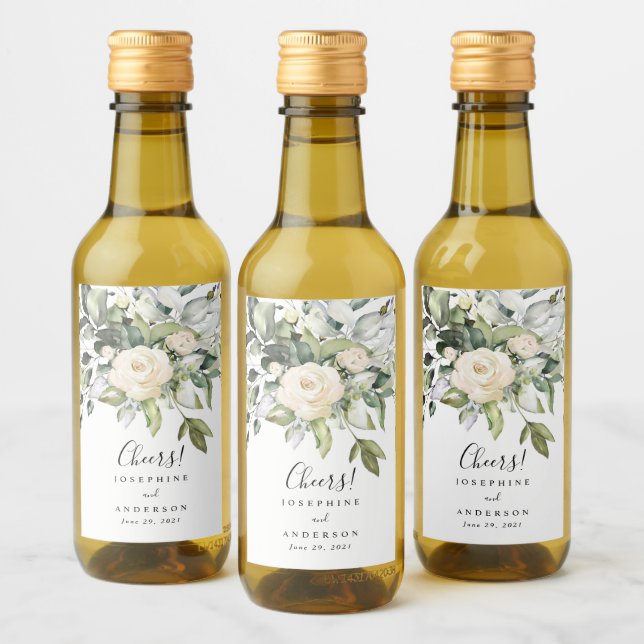 Mini bouteille à vin Rose Eucalyptus Étiquettes (Bouteilles)