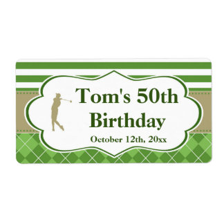 Mini bouteille de vin de champagne étiquette golf 