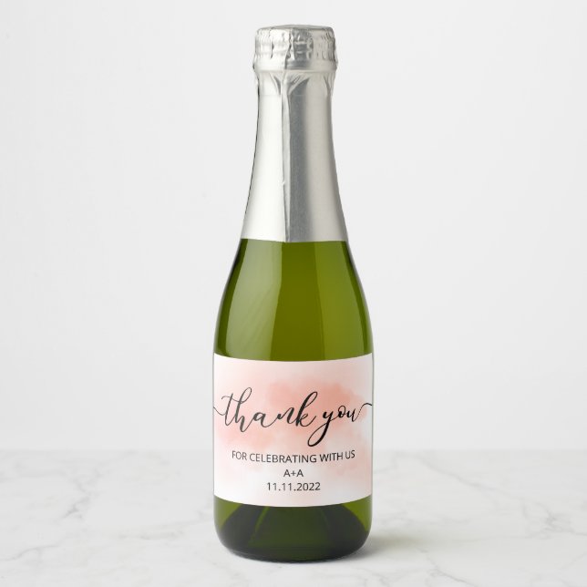 Mini Bouteille de vin Étiquette Merci (Devant)