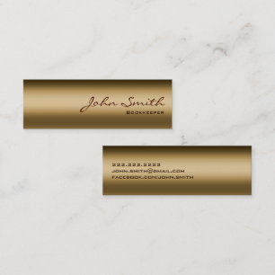 Mini Bronze Metal Bookkeeper Business Card