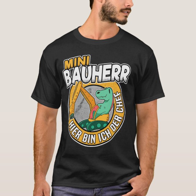 Mini Builder Dino Digger Construction Machines Con T-Shirt (Front)