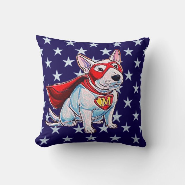 MINI BULL TERRIER THROW PILLOW (Front)