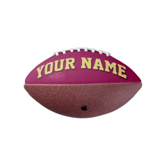 Mini BURGUNDY AND OLD GOLD Personalized Football