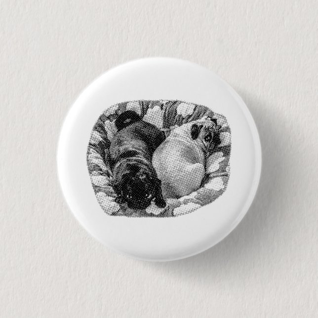 Mini Calm, Resting Dogs 1 Inch Round Button (Front)