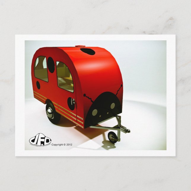 Mini Camper vélo style Ladybug Carte postale (Devant)