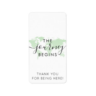 Mini Candy Bar Wrap Green World Map Journey Theme Label