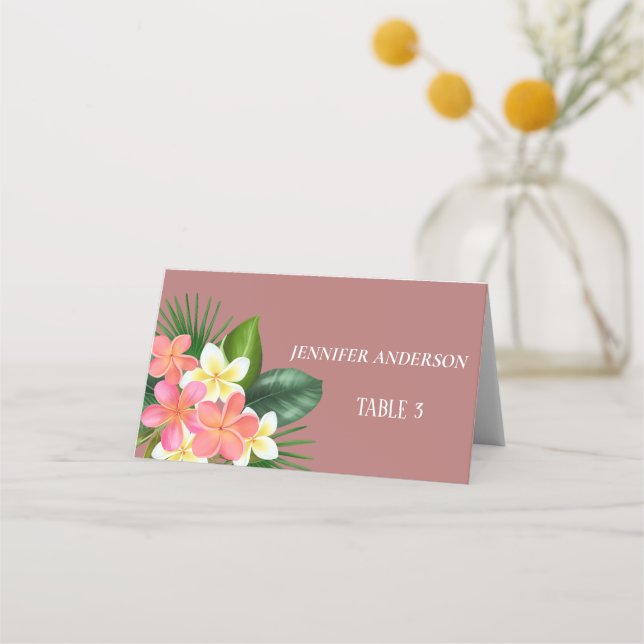 Mini Canyon Rose Fleur Mariage Cartes de Place (Dos)
