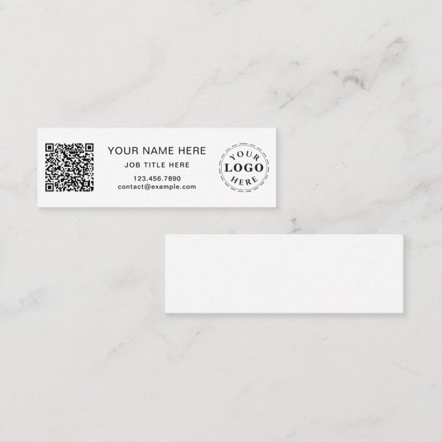 Mini carte d'appel Sleek White Space (Devant / Derrière)