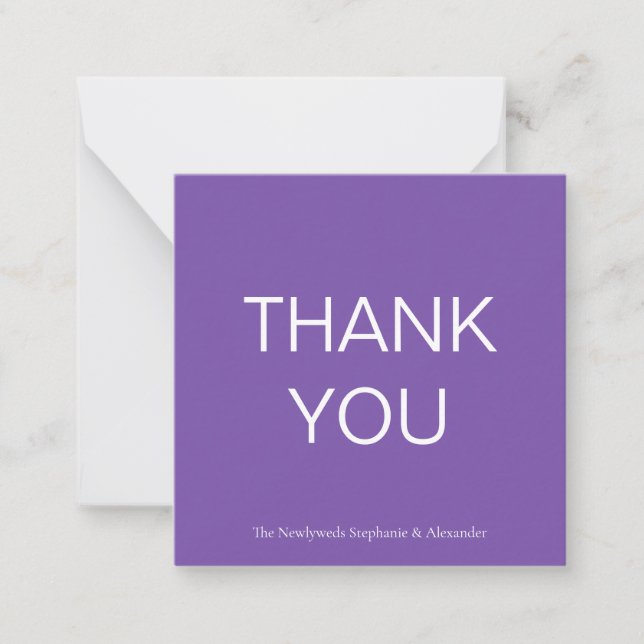 Mini carte de note de Carré de Merci violet simple (Devant)