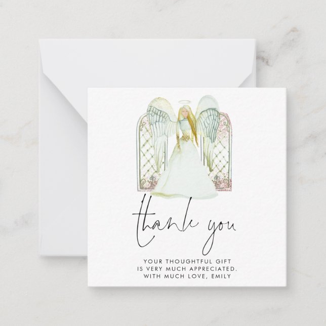 MINI | Carte de remerciements blanc d'angle lunair (Devant)