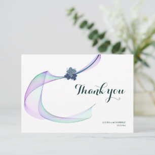 Mini Carte de remerciements florale pourpre