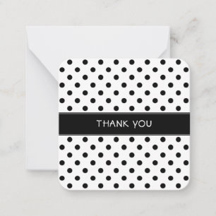 Mini carte de remerciements pois noir et blanc