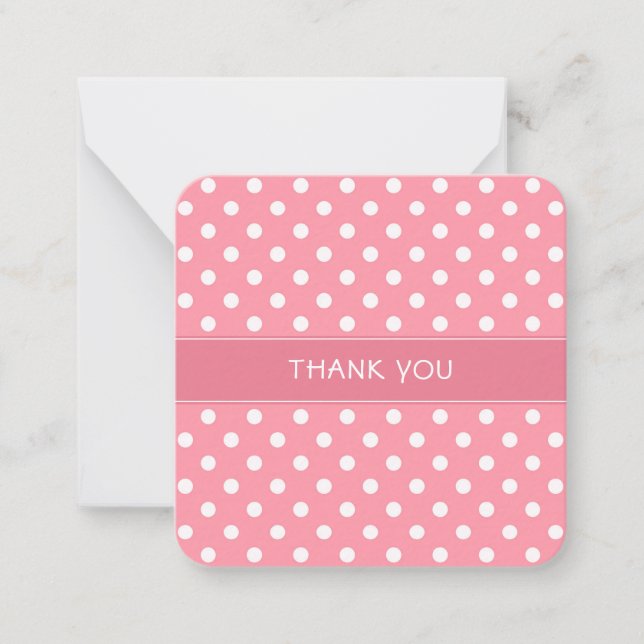 Mini carte de remerciements pois rose et blanc (Devant)