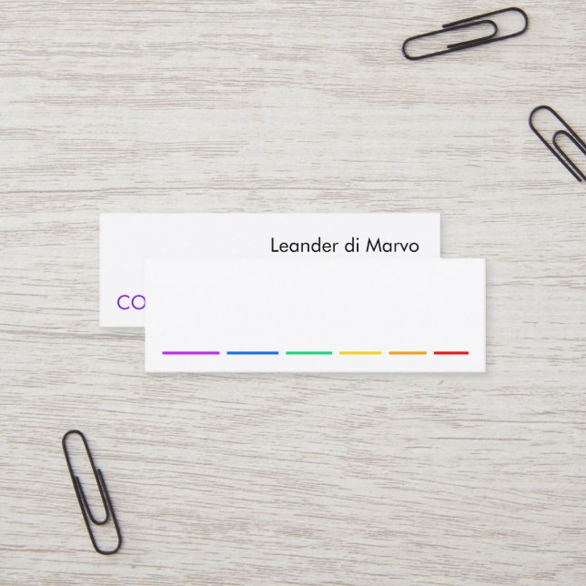 Mini Carte de visite avec déclaration minimale (Devant/Arrière en situation)