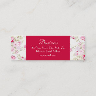 Mini Carte de visite blanc maigre 2 de roses de cottage