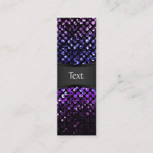 Mini Carte de visite Bling en cristal pourpre Strass de