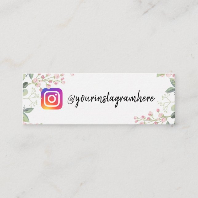 Mini carte de visite d'agramme floral d'aquarelle (Devant)