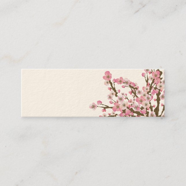 Mini Carte de visite d'arbre de fleurs de cerisier (Devant)