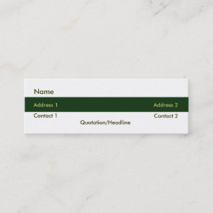 Mini Carte de visite de bande verte