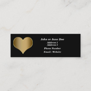 Mini Carte de visite de coeur d'or