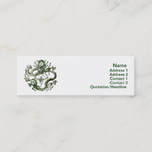 Mini Carte de visite de dragon vert