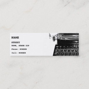 Mini Carte de visite de livre de romancier d'auteur de