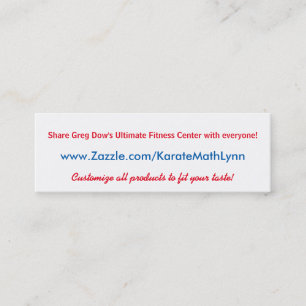 Mini Carte de visite de Lynn Zazzle de maths de karaté