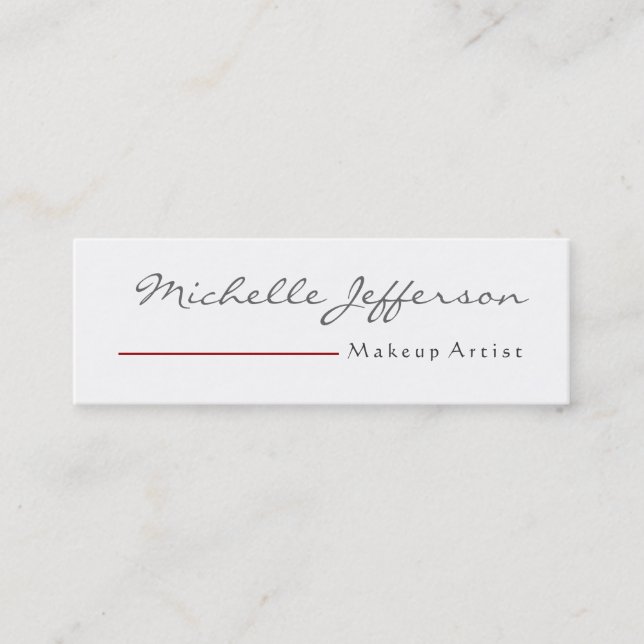 Mini Carte de visite de maquillage de script maigre (Devant)