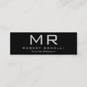 Mini Carte de visite de monogramme noir blanc maigre