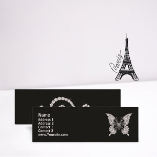 Mini Carte de visite de papillon diamant