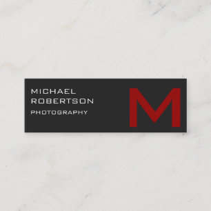 Mini Carte de visite de photographe Slim Red Grey
